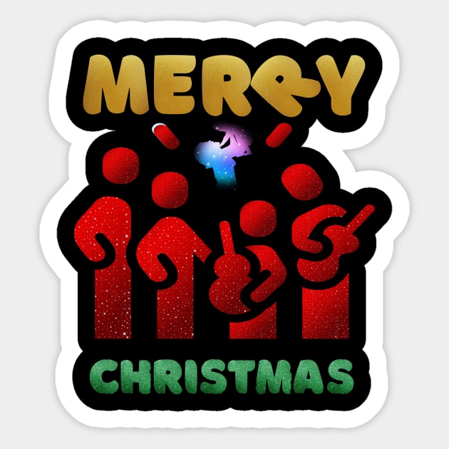 Rock band Christmas Sticker by Tee Trendz